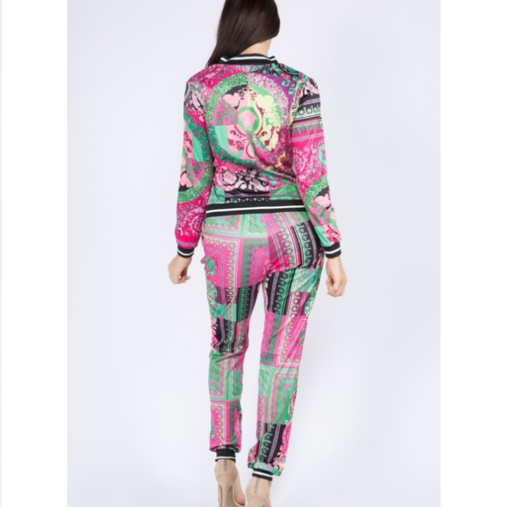 Paisley print tracksuit (PINK MULTI) - Picture 2 of 5